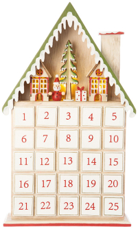 LED-Lit Tabletop Advent Calendar House