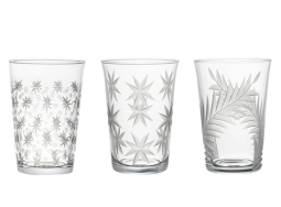 Modern Engraved Glass Tumbler (Set of 3)