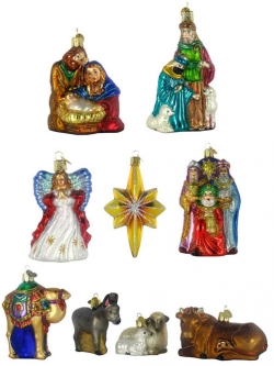 Classic Christmas Nativity Ornament Set, 9 PC