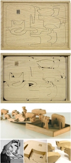 Enzo Mari: Classic Wooden 16 Animali Italian Puzzle by Danese Milano