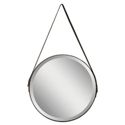 Wall Mirrors: RONDO Classic Round Hanging Mirror with Strap