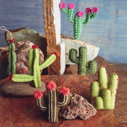 Cactus Ornaments, set of 6 For your Christmas Tree