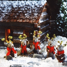 5-PC Christmas Reindeer Carols Tree Ornaments