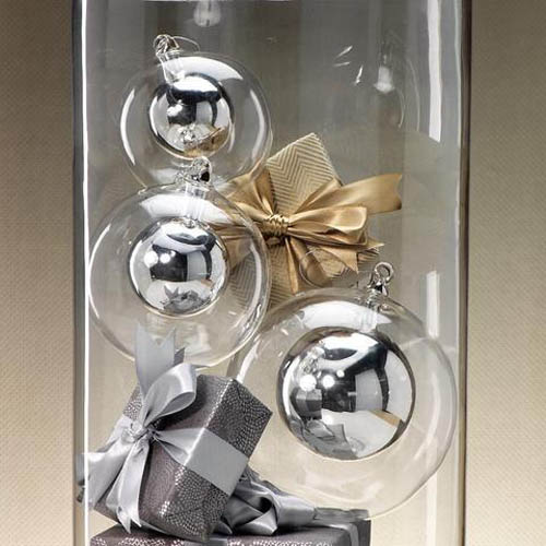 silver glass christmas ball ornaments 