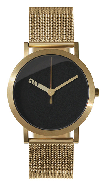 Allurez Men's Gold Stainless Steel Mesh Bracelet Watch