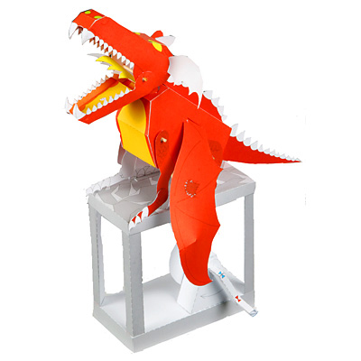 Walter Ruffler: Red Fire Dragon Mechanical Paper Kit: NOVA68.com
