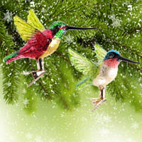 glass hummingbird tree decorations