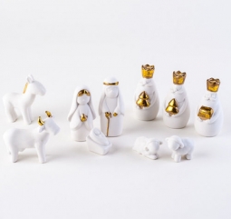 White Miniature Porcelain Nativity Scene Sets