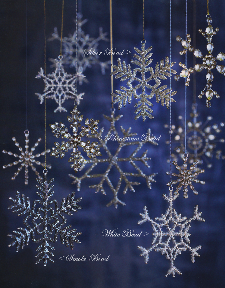 Glass Snowflake Ornaments: Christmas Tree Ornament Set of 5 ...