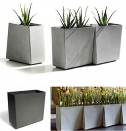 Twista Contemporary-Modern Tall Commercial Modern Cement Planters