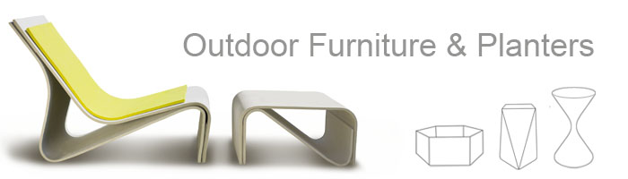 outdoor furniture and planters